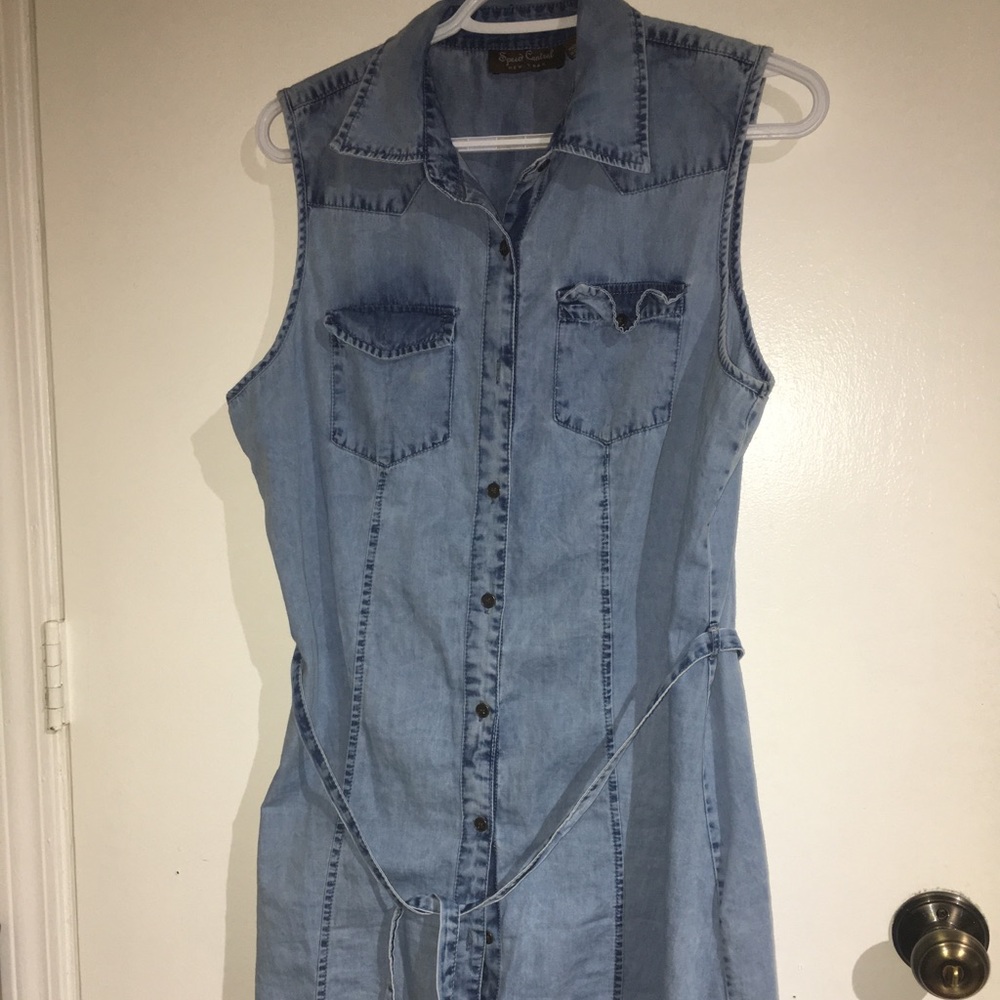 Light blue denim dress
